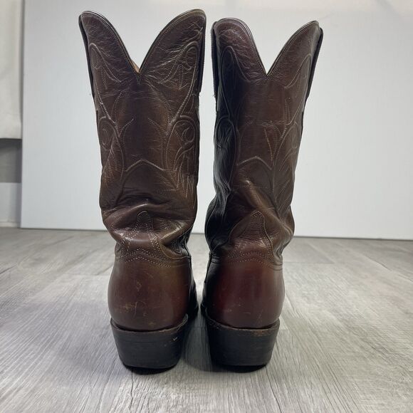 Lucchese Boots Brown Leather Western Cowboy Rodeo Mens Size 9.5 2E Wide W - Picture 6 of 14